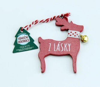 Vánoční dekorace červený sob Z LÁSKY