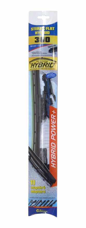 Stěrač HYBRID  300mm + 11 adaptérů TEFLON