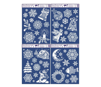 Okenní fólie se sněhovým efektem a glitry 38x30cm, 324