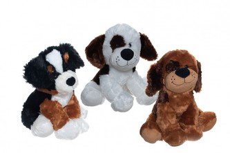 Pes/Pejsek sedící 40cm plyš 1 ks, 3 různé druhy