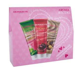 Dermacol Aroma Ritual sprchový gel Green Tea & Opuntia 250 ml + sprchový ge Black Cherry 250 ml + sprchový ge Macadamia Truffle 250 ml