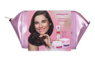 Dermacol Collagen+ denní pleťová péče SPF 10 50 ml + noční pleťová péče 50 ml + pleťové sérum 12 ml + kosmetická taška