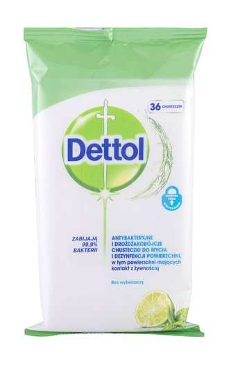 Dettol Antibacterial Antibakteriální přípravek Cleansing Surface Wipes 36 ks Lime & Mint unisex