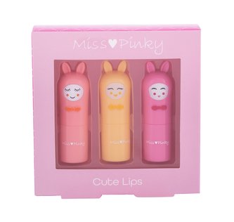 2K Miss Pinky Cute Lips balzám na rty Miss Pinky 3,6 g + balzám na rty Miss Pinky 3,6 g Cherry + balzám na rty Miss Pinky 3,6 g Vanilla