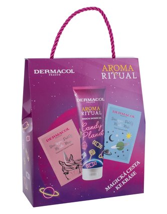 Dermacol Aroma Ritual sprchový gel 250 ml + pleťová maska Cleansing Peel 15 ml + pleťová maska Brightening Peel 15 ml