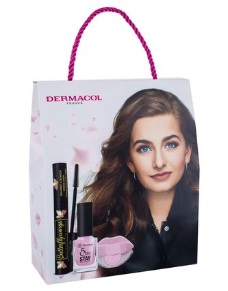 Dermacol Butterfly Wings řasenka 12 ml + lak na nehty 5 Day Stay 11 ml 11 Princess Rule + multifunkční líčidlo 1,15 g 02