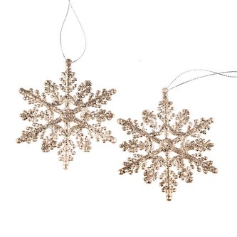 Závěsná vločka - champagne 10 cm