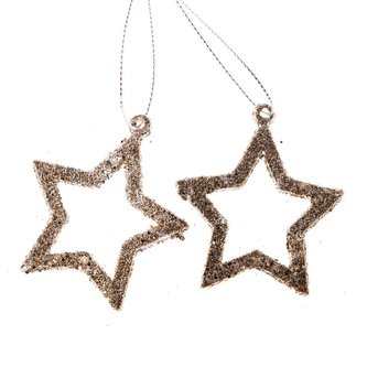 Závěsná hvězda - champagne 5 cm