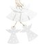 Závěsný dřevěný anděl - bílý 6 ks
