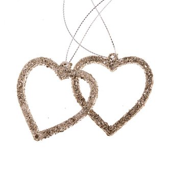 Závěsné srdce - champagne 5 cm