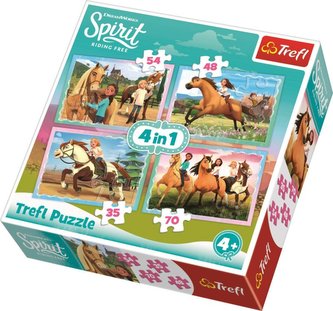 Puzzle: Spirit, volnost nadevše 4v1 (35,48,54,70 dílků)