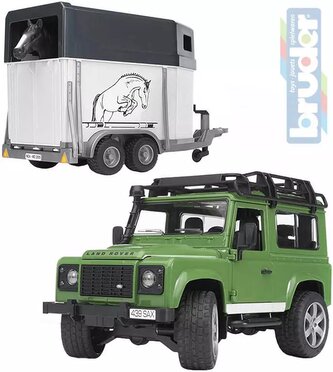 Bruder LAND ROVER + přepravník na koně