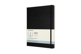 Moleskine Měsíční diář 2021 tvrdý černý XL