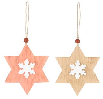 Hvězda dřevěná 7 cm na pověšení