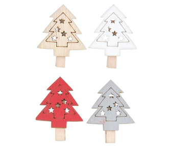 Strom dřevěný na kolíčku 4,5 cm (8 ks)