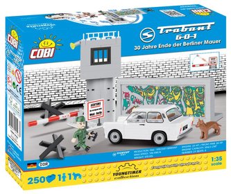 Stavebnice COBI - TRABANT 601, 30.výročí pádu Berlínské zdi, 250 kostek, 1 figurka, 1 pes