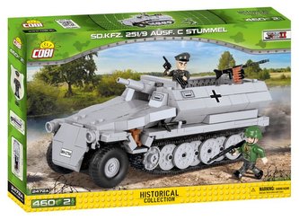 Stavebnice COBI - II WW Sd. Kfz. 251/9 Ausf. C, 460 kostek, 2 figurky