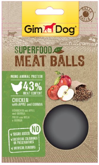 GIMDOG Superfood Meat Balls Kure, jablko a quinoa 70g