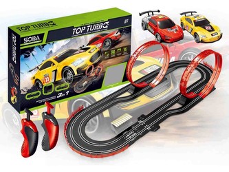 Autodráha v měřítku 1:43 , 2 ks autíček s lopingy, 5,6 m