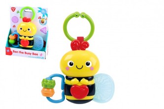 Závěs hrající pilná včelka Ben plast na baterie se zvukem se světlem v krabici 15x18x5,5cm 3m+