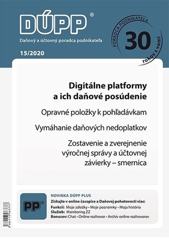 DUPP 15/2020 Digitálne platformy a ich daňové posúdenie