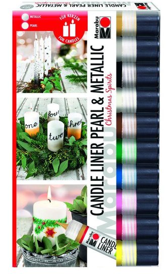 Marabu Vánoční sada linerů - metalické a perlťové barvy