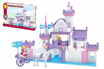 Kostky stavebnice Dromader hrad pro holky 368 dílků v krabici 38x28x6cm