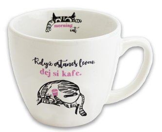 Hrnek Kočka s kávou - Hrnky Morning Cat