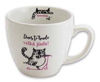 Hrnek Kočka na koloběžce - Hrnky Morning Cat