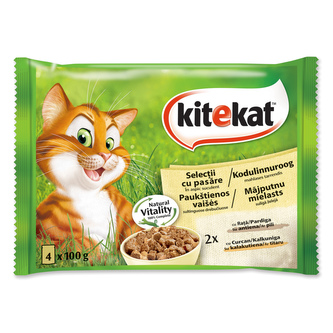 Kap.KITEKAT Multip.Drubezi Menu v zele BONUS 4x100g