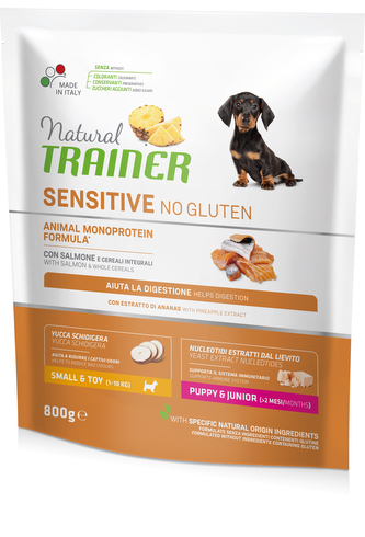TRAINER Natural SENS.No glut.Pup&Jun Mini losos 800g
