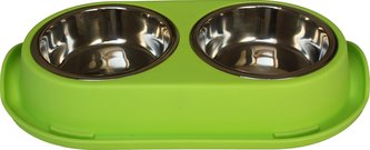 Miska Build dvojita se zlabkem mix barev 31,5x18,5x4,5cm