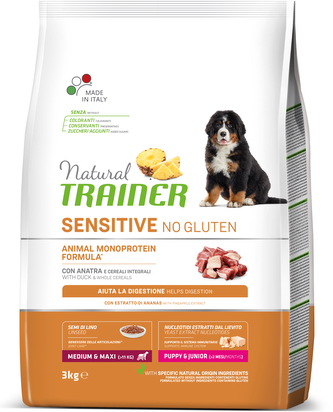 TRAINER Natural SENS.No glut.Pup&Jun M/M kachna 3kg