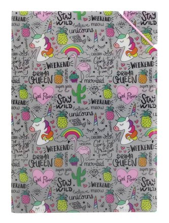 Desky A5 s gumičkou Jednorožec a spol.