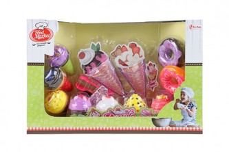 Sada zmrzlina s doplňky plast v krabici 36x24x10cm
