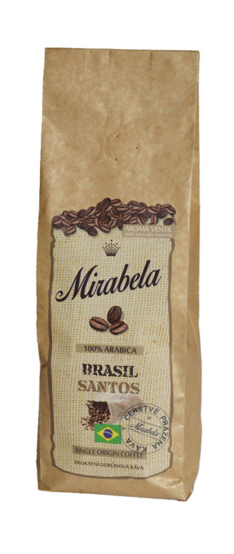 Mirabela čerstvá káva Brasil Santos 100% Arabika 225g
