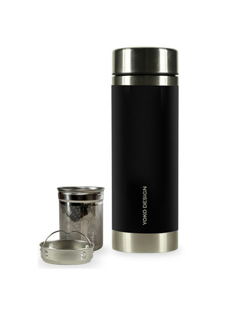 Yoko Design termoska se sítky na louhování čaje 350ml černá