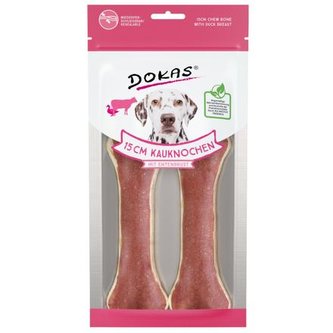 Dokas – Kosti z hovězí kůže s kachním masem – 15 cm