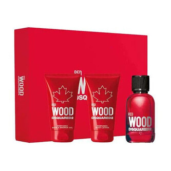 Dsquared² Red Wood - EDT 50 ml + sprchový gel 50 ml + tělové mléko 50 ml woman