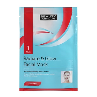BEAUTY FORMULAS Rozjasňující pleťová maska s moruší, citrónem a zeleným čajem