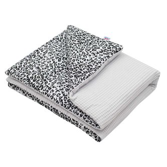 Dětská deka s výplní New Baby Vafle šedá leopard 80x102 cm