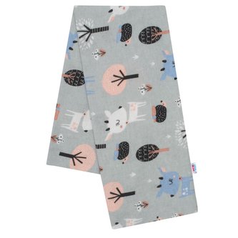 Flanelová plena s potiskem New Baby šedá les