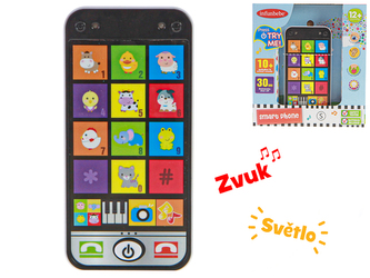 Smart phone 13,5cm interaktivní na baterie se světlem a zvukem 12m+ v krabičce