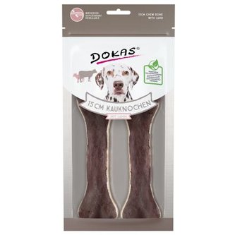 Dokas – Kosti z hovězí kůže s jehněčím masem – 15 cm