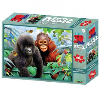 3D Puzzle - Kamarádi z džungle / 48 dílků