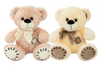 Medvěd s mašlí sedící plyš 28cm 1 ks, 2 druhy