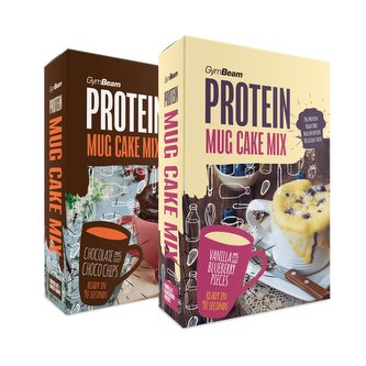 Proteinový Mug Cake Mix 500 g - GymBeam - čokoláda a čokoládové kousky