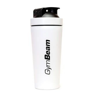 Šejkr Steel White 750 ml - GymBeam - 1430 g - bílá - 750 ml