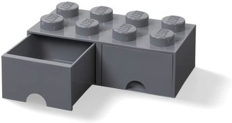 LEGO úložný box 8 s šuplíky Dark Grey