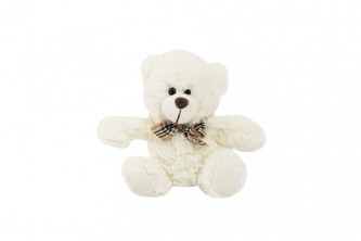 Medvěd sedící s mašlí plyš 18cm 0+